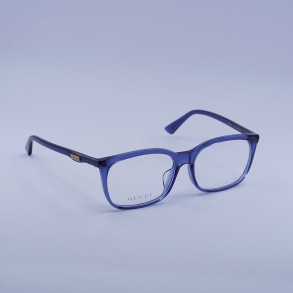 Gucci GG0333OA 003 Eyeglasses Transparent Blue 55mm Rectangle Frame - Picture 5 of 11